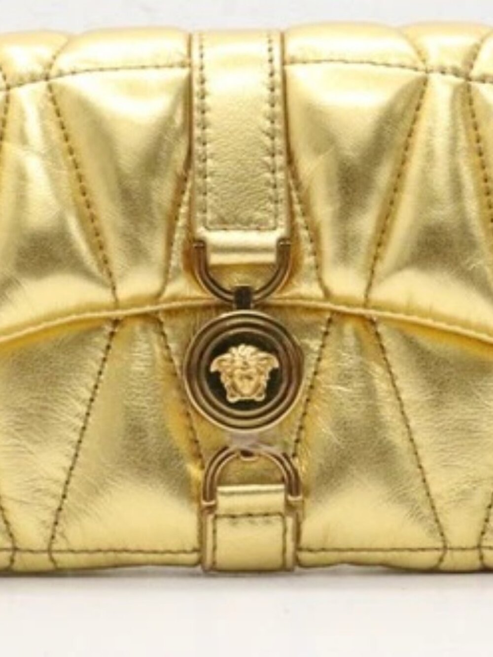 Versace Golden Kleio Metallic Quilted Mini Bag